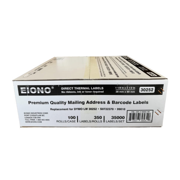 DYMO 30252 Compatible Small Labels Size 1-1/8" x 3-1/2" (28mm x 89mm), 350 Per Roll, Address & Barcode Labels - Image 9
