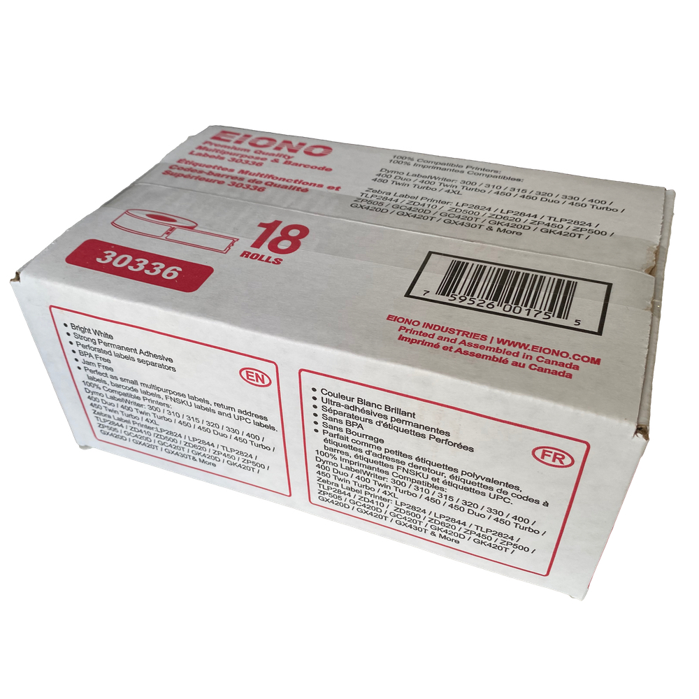 Dymo 30 Rolls DYMO® 30336 400 Twin Turbo Duo Multipurpose White Labels LabelWriters 
