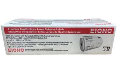 EIONO® Launches Compatible DYMO® 1744907 Premium Quality 4’’ x 6’’ Extra Large Shipping Labels
