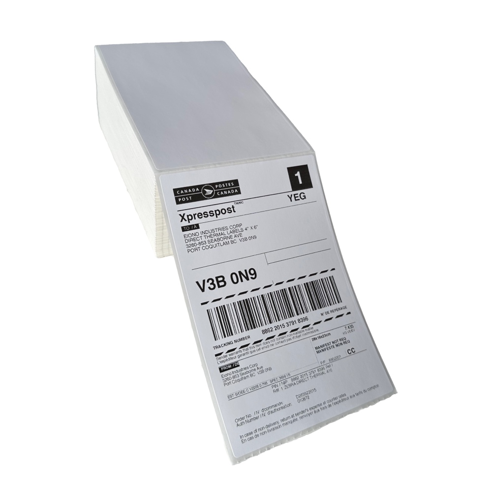 Compatible Postage Shipping Label Fanfold 4' X 6' Direct Thermal Labels Free Sample 1000 Labels In A6 Stack White Perforated Direct Thermal Permanent Glue - Thermal Printer Compatible Fan Fold 4X6 Label