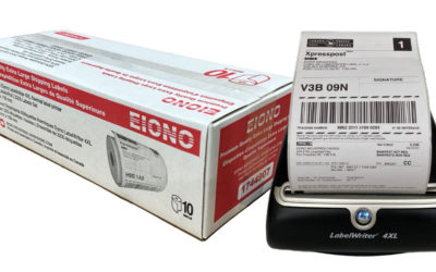 Which shipping label is most commonly used to print envelope labels?