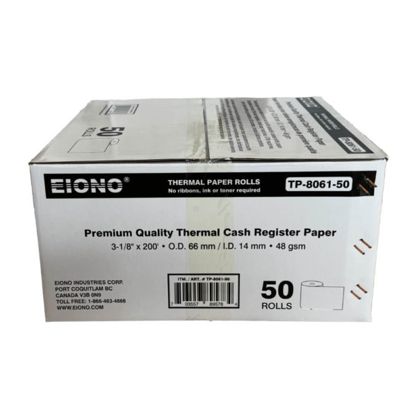 EIONO® 3 1/8" x 200' Thermal Paper Receipt Rolls 48 GSM Set of 50 Rolls - Image 4