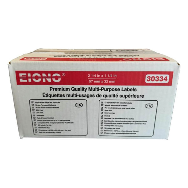 EIONO Compatible DYMO 30334 Multipurpose Barcode Labels 2-1/4″ x 1-1/4″(57mm x 32mm) Set of 12 Rolls_01