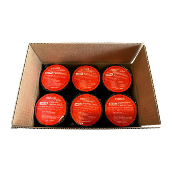 EIONO Compatible DYMO 30334 Multipurpose Barcode Labels 2-1/4″ x 1-1/4″(57mm x 32mm) Set of 12 Rolls Eiono Brand