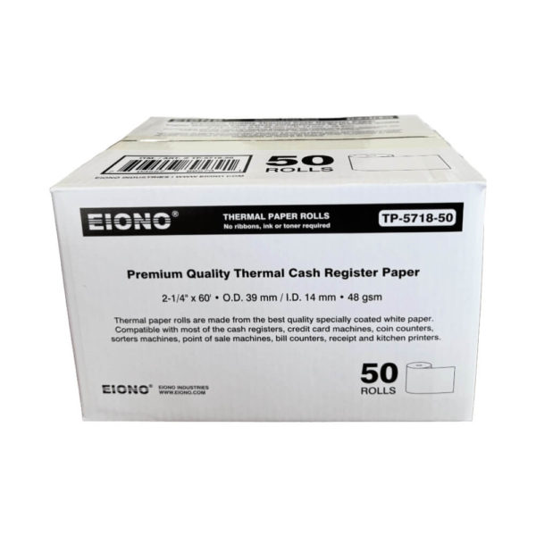 EIONO® 2 1/4" x 60' Thermal Paper Receipt Rolls 48 GSM Set of 50 Rolls - Image 2