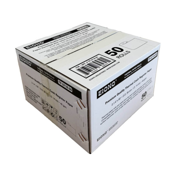 EIONO® 2 1/4" x 60' Thermal Paper Receipt Rolls 48 GSM Set of 50 Rolls - Image 3